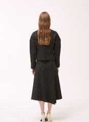 Tailored Linen Blazer With Structured Puff Sleeves And Button Closure For Modern Elegance