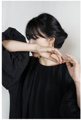 Vestido largo Delia de lino y algodón con espalda abierta