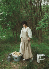 Delantal de lino y algodón Jeannette