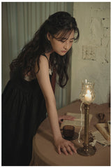 Vestido largo sin mangas de lino y algodón de romero