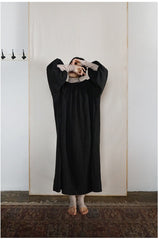 Vestido largo Delia de lino y algodón con espalda abierta