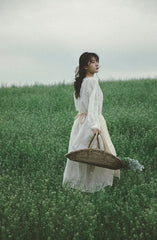 Vestido largo de lino y algodón Linda