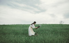 Vestido largo de lino y algodón Linda