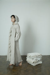 Vestido largo holgado de lino y algodón Grace