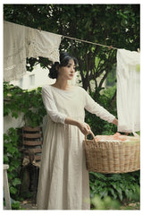 Vestido sin mangas de lino y algodón Rebecca