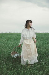 Vestido largo de lino y algodón Linda