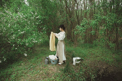 Delantal de lino y algodón Jeannette