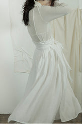 Falda larga cruzada de lino y algodón Patricia