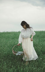 Vestido largo de lino y algodón Linda