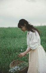 Vestido largo de lino y algodón Linda