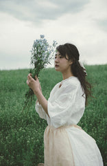 Vestido largo de lino y algodón Linda