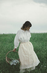 Vestido largo de lino y algodón Linda