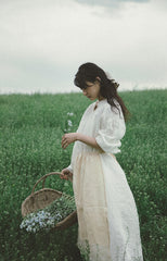 Vestido largo de lino y algodón Linda