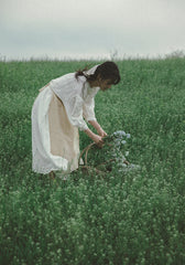 Vestido largo de lino y algodón Linda