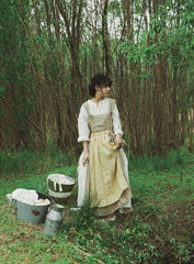 Delantal de lino y algodón Jeannette