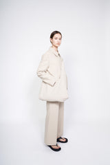 Tailored Linen Blend Blazer with Belted Waist and Wide Lapel – Lightweight Summer Outerwear