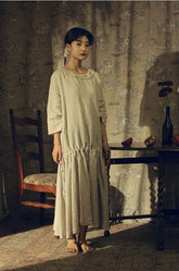 Suzanne Linen Cotton Maxi Dress