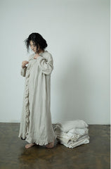 Vestido largo holgado de lino y algodón Grace