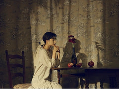 Vestido largo de lino y algodón Suzanne