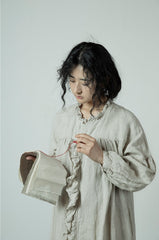 Vestido largo holgado de lino y algodón Grace