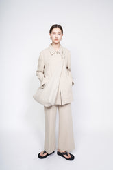 Tailored Linen Blend Blazer with Belted Waist and Wide Lapel – Lightweight Summer Outerwear