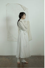 Falda larga cruzada de lino y algodón Patricia