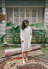 Vestido camisero midi de lino y algodón Caitlin