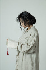 Vestido largo holgado de lino y algodón Grace