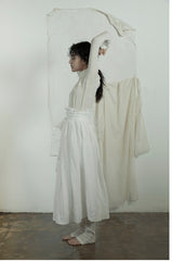 Falda larga cruzada de lino y algodón Patricia