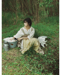 Delantal de lino y algodón Jeannette