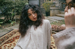 Vestido camisero midi de lino y algodón Caitlin