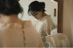 Vestido largo holgado de lino y algodón Tina