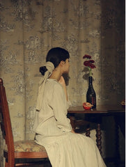 Vestido largo de lino y algodón Suzanne