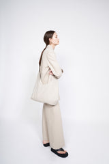 Tailored Linen Blend Blazer with Belted Waist and Wide Lapel – Lightweight Summer Outerwear