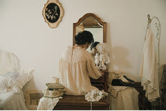 Vestido largo holgado de lino y algodón Tina