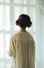 Vestido largo vintage de lino y algodón Tracy