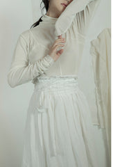 Falda larga cruzada de lino y algodón Patricia