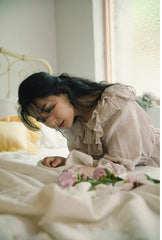 Corinne Linen Cotton Off Shoulder Ruffle Maxi Dress