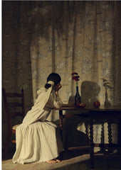 Vestido largo de lino y algodón Suzanne