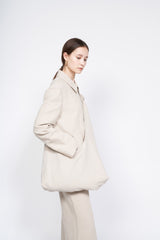 Tailored Linen Blend Blazer with Belted Waist and Wide Lapel – Lightweight Summer Outerwear
