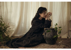 Vestido largo Katherine de lino y algodón