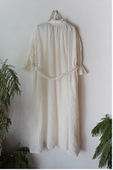 Vestido largo vintage Melissa de lino y algodón con mangas Marie