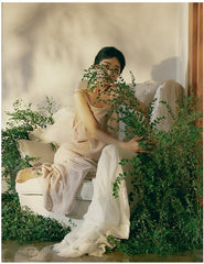 Vestido lencero largo escalonado de lino y algodón Lillian