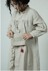 Vestido largo holgado de lino y algodón Grace