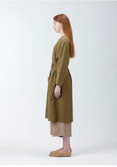 Longline Open-Front Linen Jacket with Belted Waist and Relaxed Fit for Women