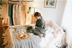 Vestido largo con volantes de lino y algodón Sofia