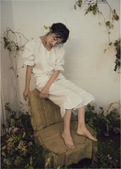 Nina Linen Cotton Puff Sleeves Blouse