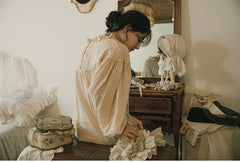 Vestido largo holgado de lino y algodón Tina