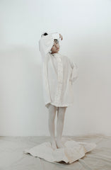 Alisha Linen Cotton Double Breasted Bishop Long Sleeve Shirt