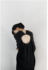 Vestido largo Delia de lino y algodón con espalda abierta